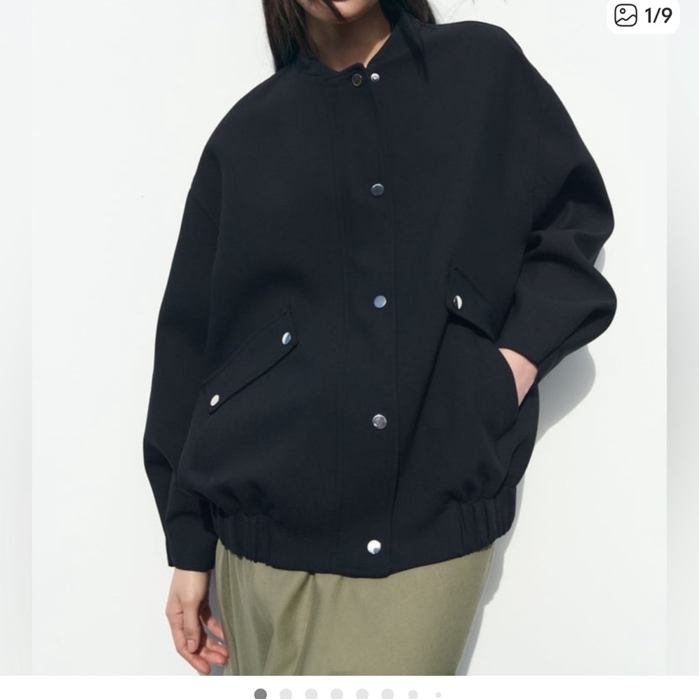 Black Zara Bomber Jacket